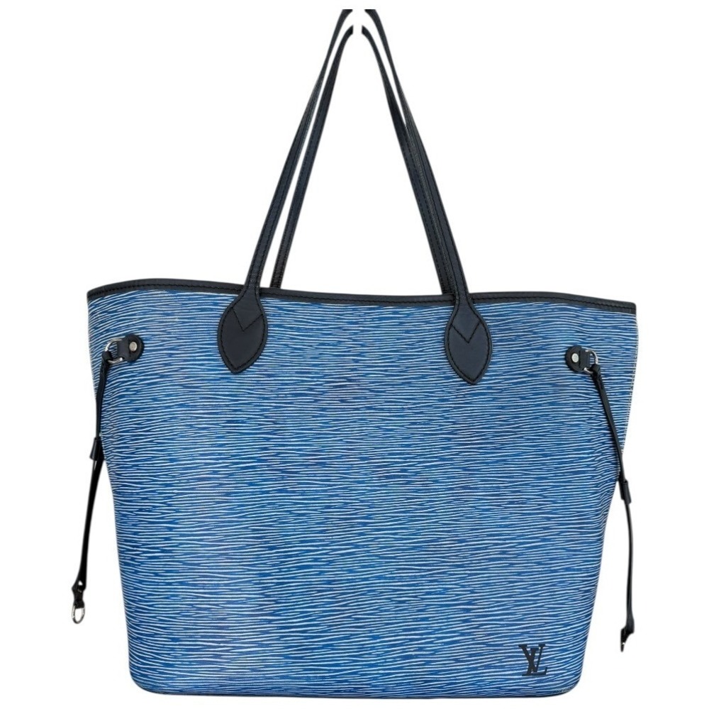 Louis Vuitton Neverfull MM Blue Epi Leather Tote w/ Zip Pouch | Spain